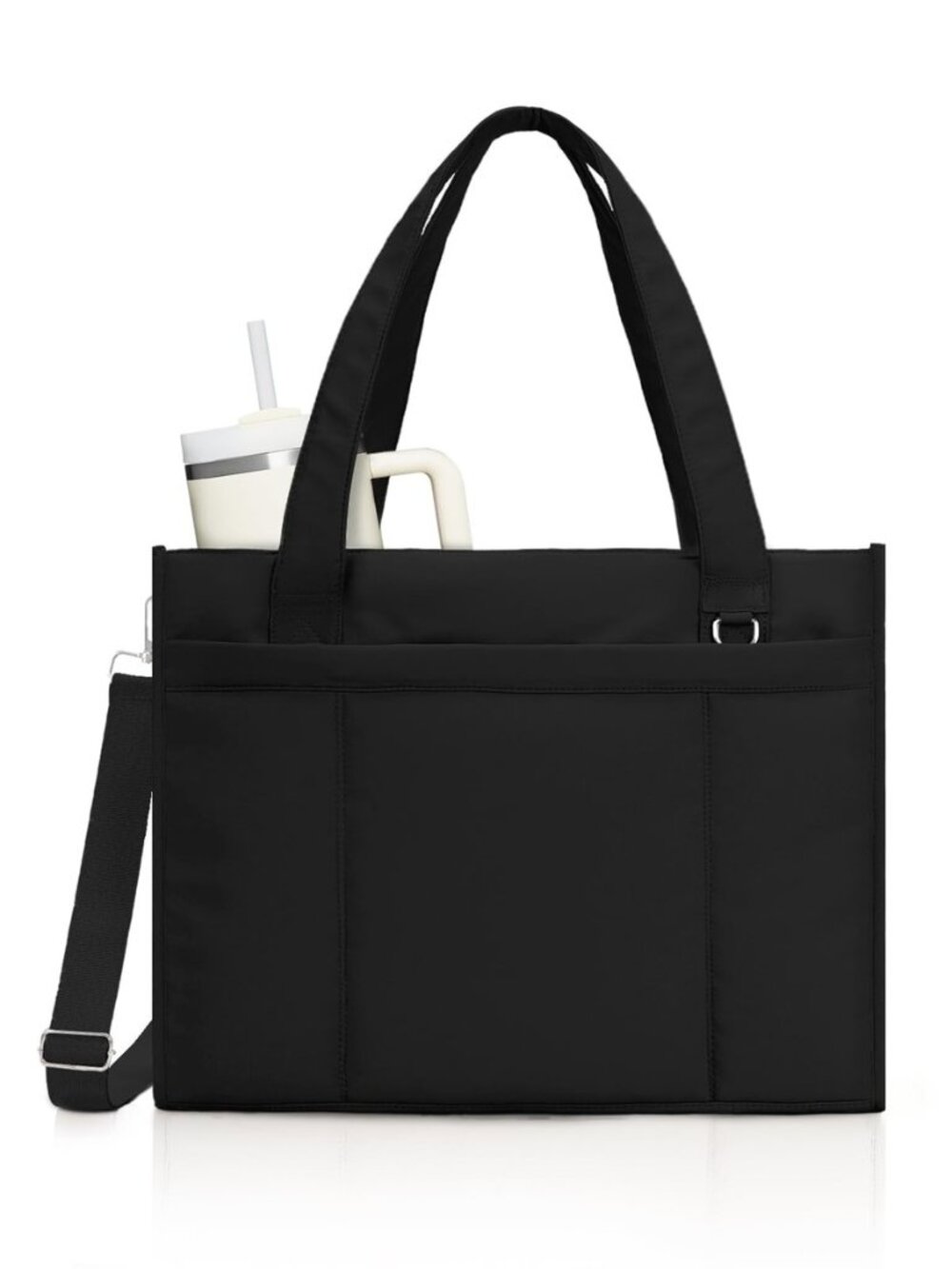 Tote Bag for Women with 15.6 Inch Laptop Compartment and Cup Holder